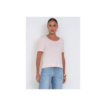 T-Shirt Basica Manga Curta Rosa PP / Rosa