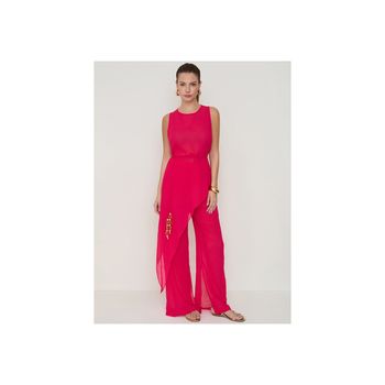 Calça Fluída com Transparência P / Pink