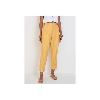 Calça Alfaiataria Cenoura Amarela P / Amarelo