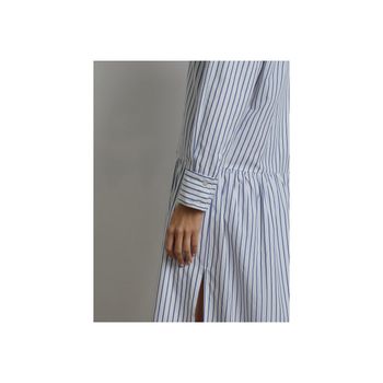 Chemise Listrada com Fenda P / Azul