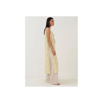 Túnica Longa Estampada com Top M / Amarelo