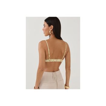 Túnica Longa Estampada com Top M / Amarelo