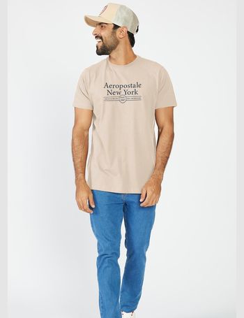 Camiseta Manga Curta Masculina Silkada Aéropostale G / CREME