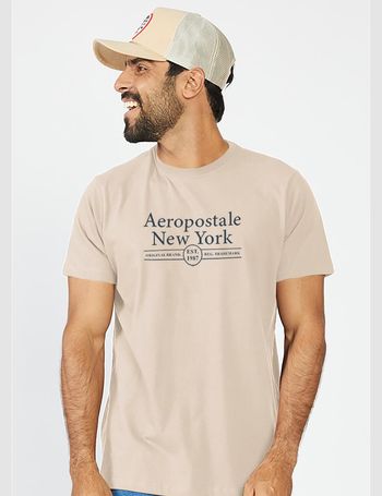 Camiseta Manga Curta Masculina Silkada Aéropostale G / CREME