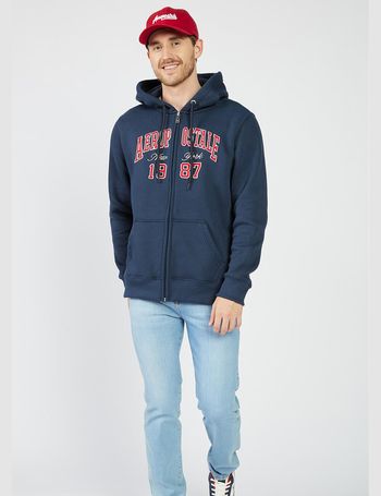 Blusa Moletom Masculino Aberto Aéropostale GG / AZUL MARINHO