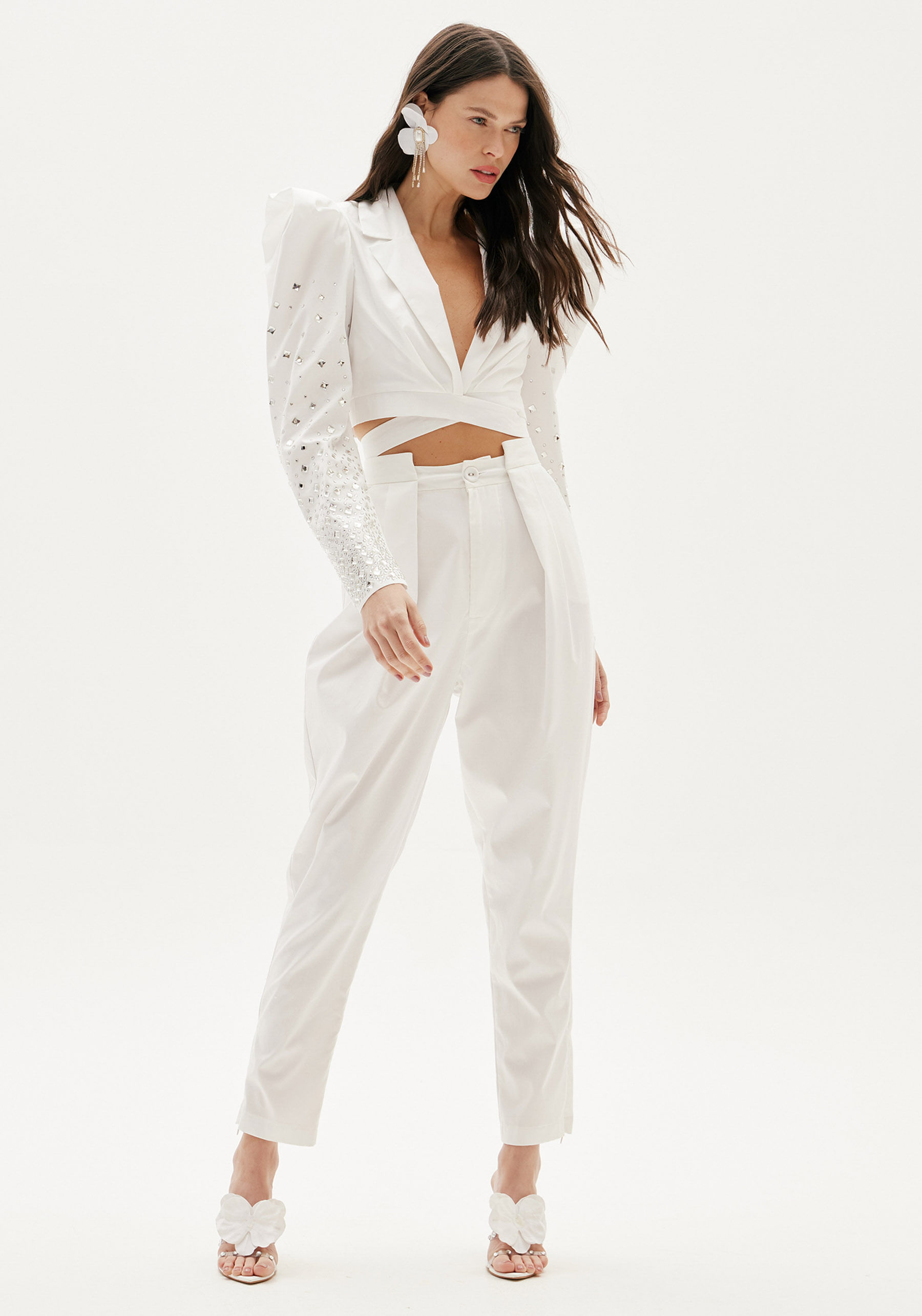 Calça Alfaiataria Cristal Branco
