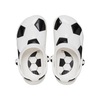 Sandália crocs classic bola futebol clog t white/black 22 / BRANCO