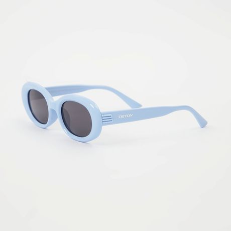 Óculos De Sol Infantil Oval Acetato Azul Triton Eyewear