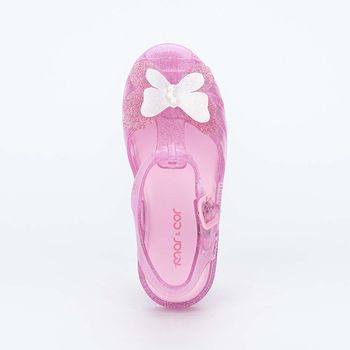 Sandália Infantil Feminina Mar e Cor Borboleta Rosa Glitter 33-34 / Rosa