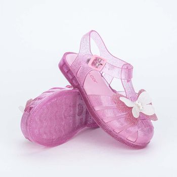 Sandália Infantil Feminina Mar e Cor Borboleta Rosa Glitter 33-34 / Rosa