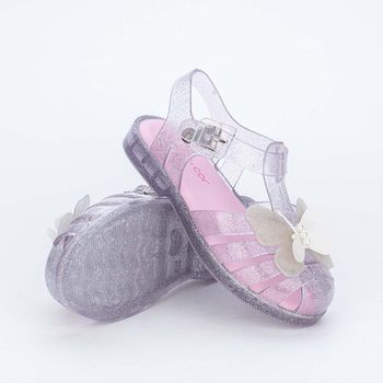Sandália Infantil Feminina Mar e Cor Borboleta Transparente 33-34 / Transparente