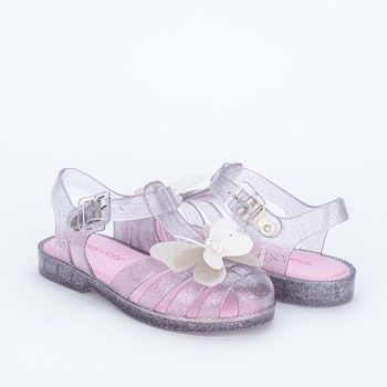 Sandália Infantil Feminina Mar e Cor Borboleta Transparente 33-34 / Transparente