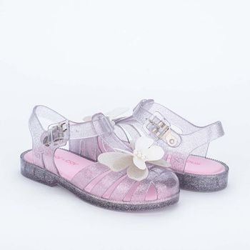 Sandália Infantil Feminina Mar e Cor Borboleta Transparente 33-34 / Transparente