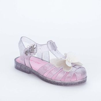 Sandália Infantil Feminina Mar e Cor Borboleta Transparente 33-34 / Transparente