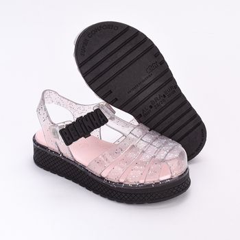 Sandália Infantil Plataforma Belinha Preto Gliter 33-34 / Preto