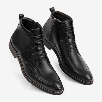 Bota Social Couro Masculino Caravaggio Ferracini 5686-411G 43 / PRETO 1