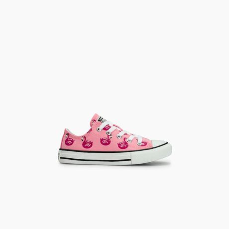 Tênis Converse Chuck Taylor All Star Pool Party Juvenil Cano Baixo Estampa Flamingos Rosa