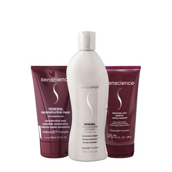 Kit Senscience Renewal Shampoo Máscara e Moisture Leave-in (3 produtos)