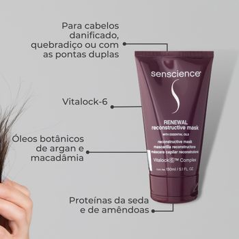 Kit Senscience Renewal Shampoo Máscara True Hue Óleo Moisture Leave-in (4 produtos)
