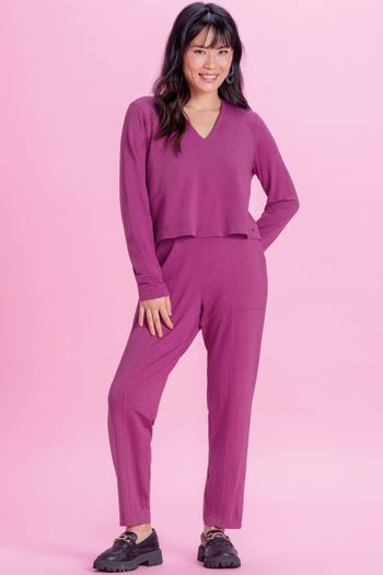 Blusa Feminina Decote V Marialícia  Roxo G3