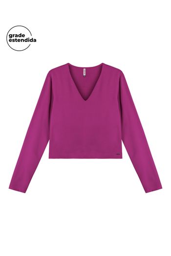 Blusa Feminina Decote V Marialícia  Roxo G3