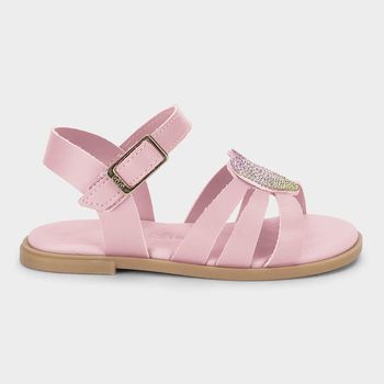 Sandália Infantil Bibi Shine Mini Rosa de Coração 20