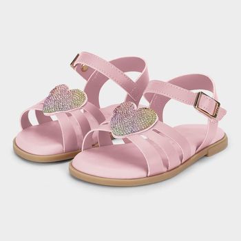 Sandália Infantil Bibi Shine Mini Rosa de Coração 20