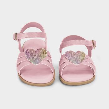 Sandália Infantil Bibi Shine Mini Rosa de Coração 20