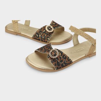 Sandália Infantil Bibi Shine Kids de Onça 31