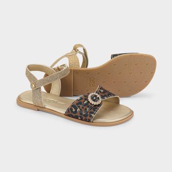 Sandália Infantil Bibi Shine Kids de Onça 31