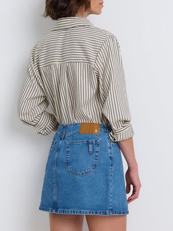 Saia Jeans Curta Azul Médio 34 / Azul