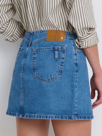 Saia Jeans Curta Azul Médio 34 / Azul