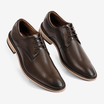 Sapato Social Couro Macio Ferracini Masculino Open 6356-262H 37 / MARROM | BROWN