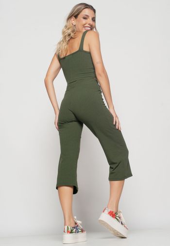 Kit 3 Croppeds  Top Faixa Comfy Malha Canelada Preto, Grafite e Verde Salvatore Fashion G