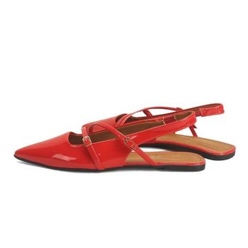 Sapatilha Bico Fino Verniz Slingback Confortável Ana Mello 34