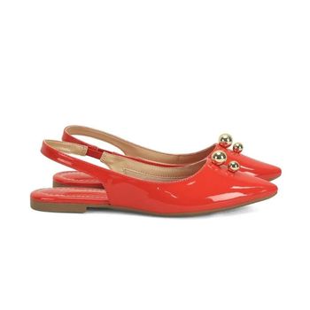 Sapatilha Slingback Verniz com Bico Fino Elegância Ana Mello 34