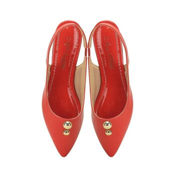 Sapatilha Slingback Verniz com Bico Fino Elegância Ana Mello 34