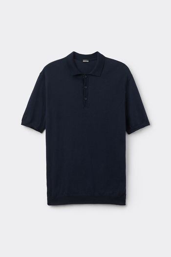 Camiseta Polo Em Algodão - Azul P / Azul