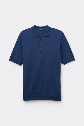 Camiseta Polo Em Algodão - Azul P / Azul