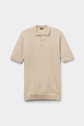 Camiseta Polo Em Algodão - Bege P / Bege
