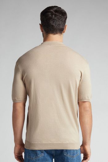 Camiseta Polo Em Algodão - Bege P / Bege
