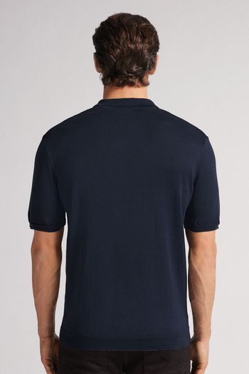 Camiseta Polo Em Algodão - Azul P / Azul
