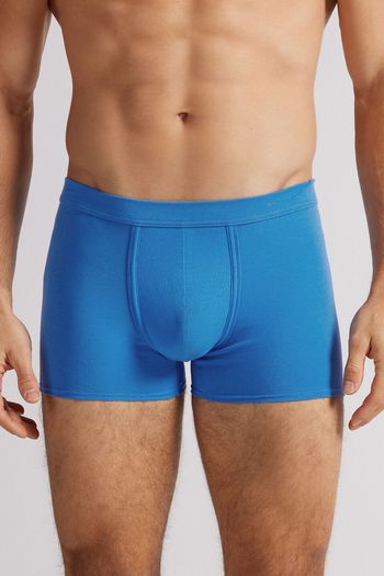 Cueca Boxer Em Algodão Natural Fresh - Azul P / Azul