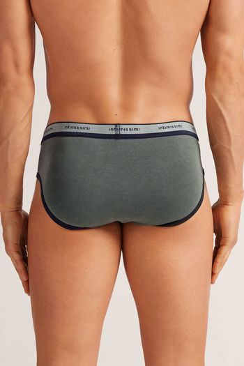 Cueca Slip Washed Collection Em Algodão - Azul P / Azul