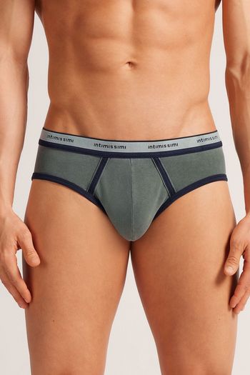 Cueca Slip Washed Collection Em Algodão - Azul P / Azul