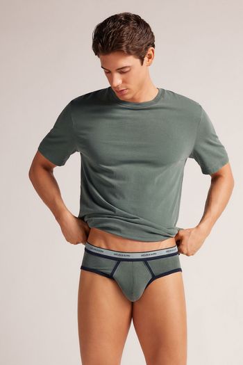 Cueca Slip Washed Collection Em Algodão - Azul P / Azul