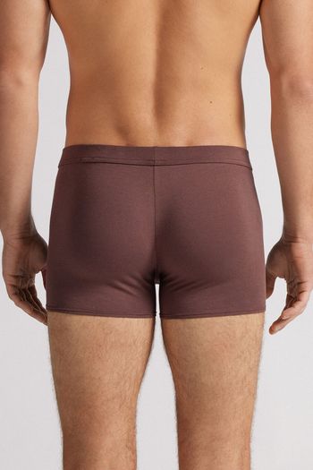 Cueca Boxer Em Algodão Natural Fresh - Marrom P / Marrom