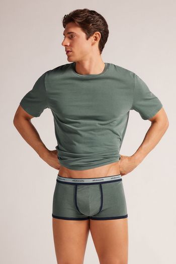 Cueca Boxer Washed Collection Em Algodão - Azul P / Azul