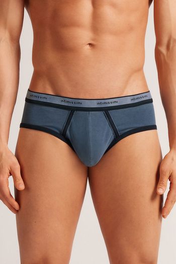 Cueca Slip Washed Collection Em Algodão - Azul P / Azul