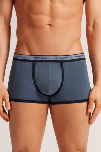 Cueca Boxer Washed Collection Em Algodão - Azul P / Azul